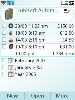 Lubisoft Automobile for UIQ3 Screenshot